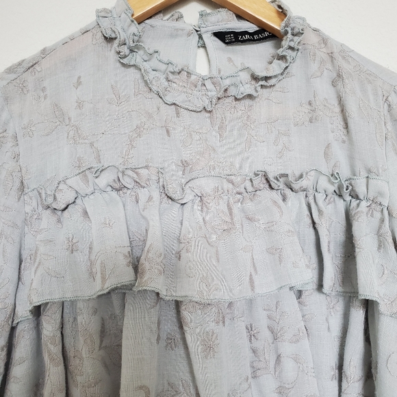 Zara embroidered top with ruffles - Picture 5 of 10
